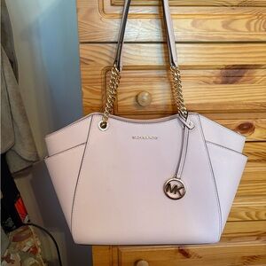 Michael Kors Light Pink Shoulder Bag with Gold Accents